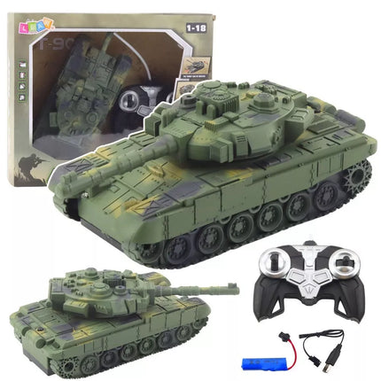 T90 nuotolinio valdymo tankas – 1:18 mastelis, karinė žalia spalva