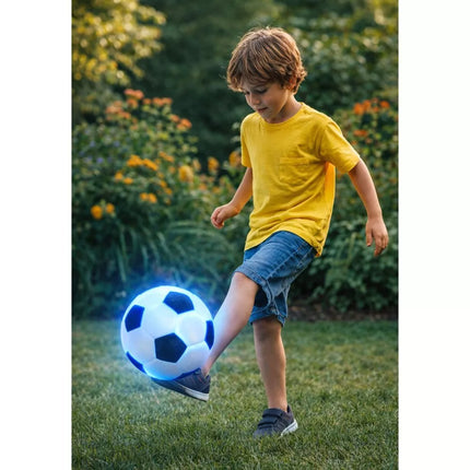 Šviečiantis minkštas guminis futbolo kamuolys vaikams