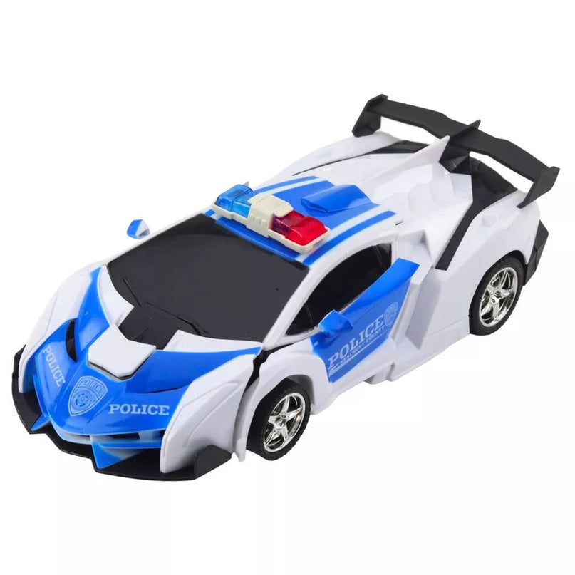 2in1 policijos automobilis–robotas su nuotoliniu valdymu, 1:18 mastelis