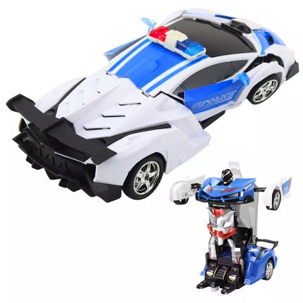 2in1 policijos automobilis–robotas su nuotoliniu valdymu, 1:18 mastelis
