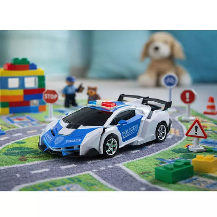 2in1 policijos automobilis–robotas su nuotoliniu valdymu, 1:18 mastelis