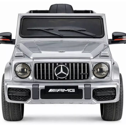 Mercedes AMG G 63 – elektrinis vaikiškas sidabrinis automobilis