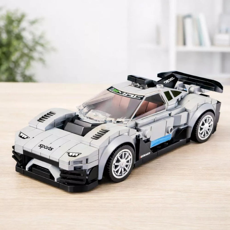 2in1 baltas sportinis automobilio ir roboto konstruktorius 320 vnt