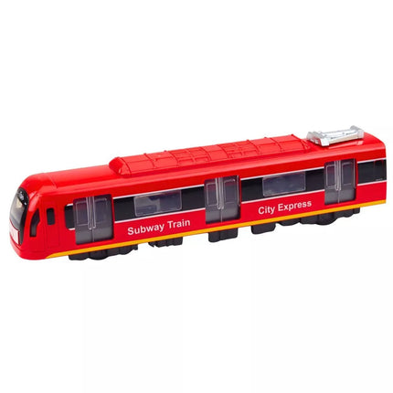 Raudonas City Express metro traukinys
