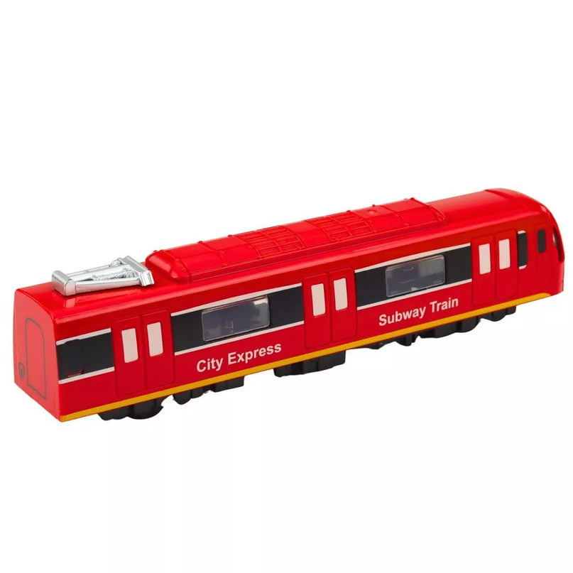 Raudonas City Express metro traukinys