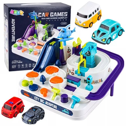 Interaktyvus kūrybinis automobilių kliūčių trasos rinkinys