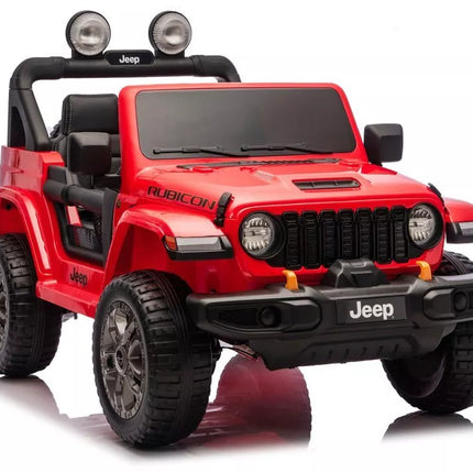 Jeep Rubicon 4×4 DK‑JWR556 – 24V, 4×200W, raudonas elektromobilis vaikams