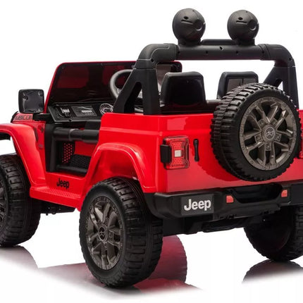 Jeep Rubicon 4×4 DK‑JWR556 – 24V, 4×200W, raudonas elektromobilis vaikams