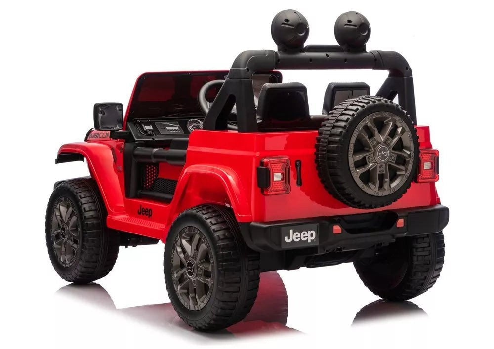 Jeep Rubicon 4×4 DK‑JWR556 – 24V, 4×200W, raudonas elektromobilis vaikams