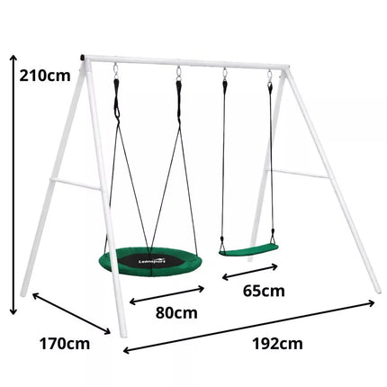 Sodo supynės su rėmu – gandro lizdas 80 cm + klasikinė sėdynė