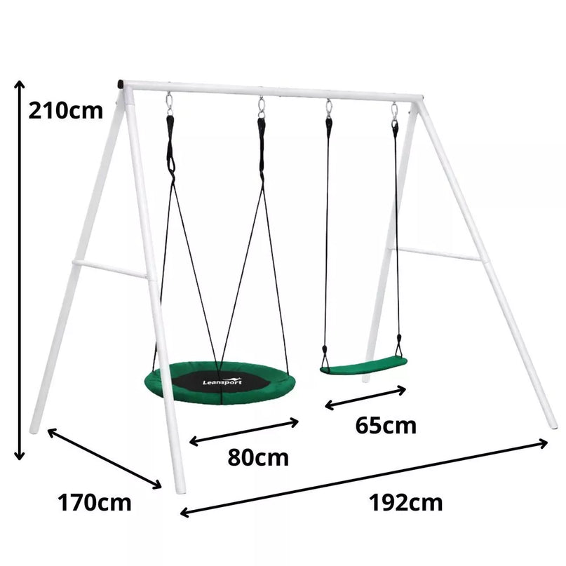 Sodo supynės su rėmu – gandro lizdas 80 cm + klasikinė sėdynė