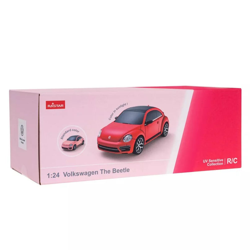 Volkswagen Beetle RASTAR 1:24 – Rožinis spalvą keičiantis RC automobilis