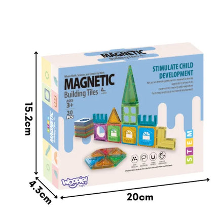 30 magnetinių 3D kaladėlių rinkinys vaikams