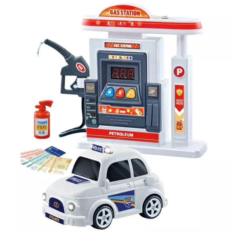 Interaktyvi degalinė su automobiliu