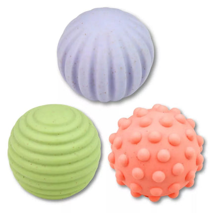 Sensoriniai kamuoliukai kūdikiui – 3 vnt., 6 cm