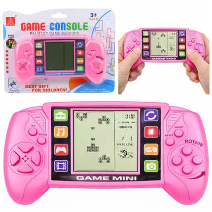 Elektroninis Tetris žaidimas – nešiojama LCD konsolė rožinė