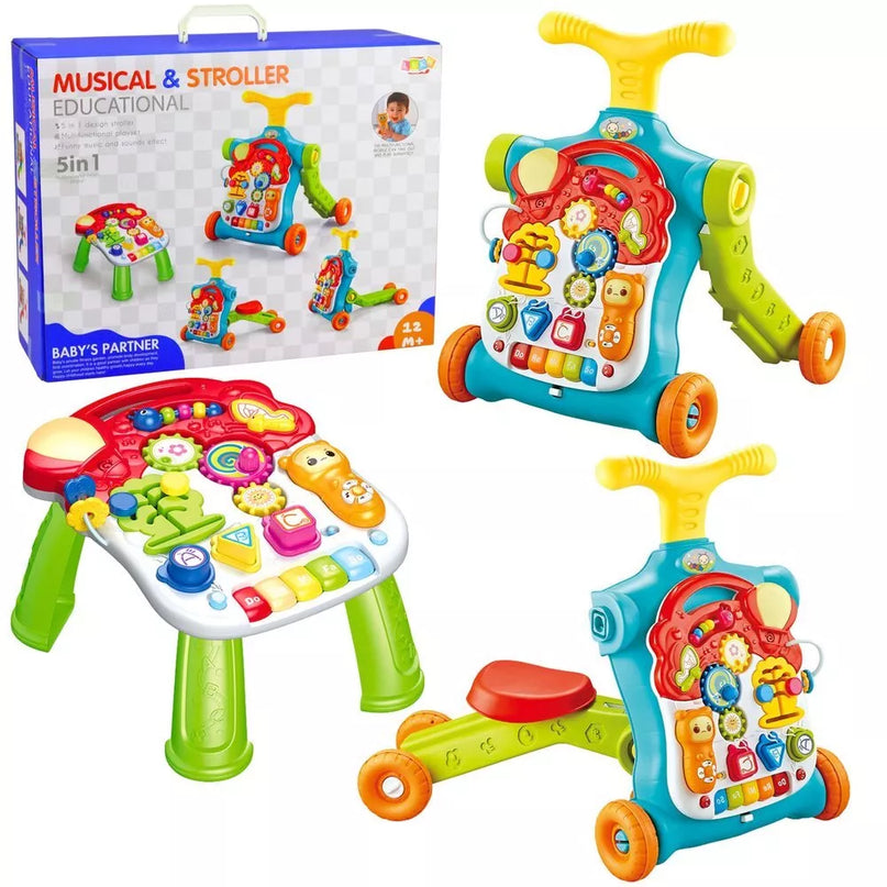 Edukacinis 5in1 stumdukas paspirtukas stalas