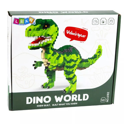 Velociraptoriaus dinozauro konstruktorius – 1457 detalių 3D modelis