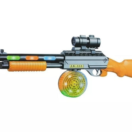 Žaislinis automatas AK 868‑1 – su šviesomis, garsais ir taikikliu, 60 cm