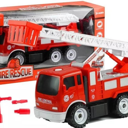 Išardomas gaisrinės automobilis Little Mechanic – su varžtais, veržlėmis ir įrankiais