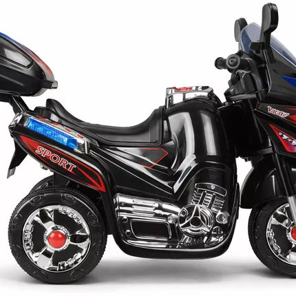 Juodas vaikiškas elektrinis motociklas HC8051