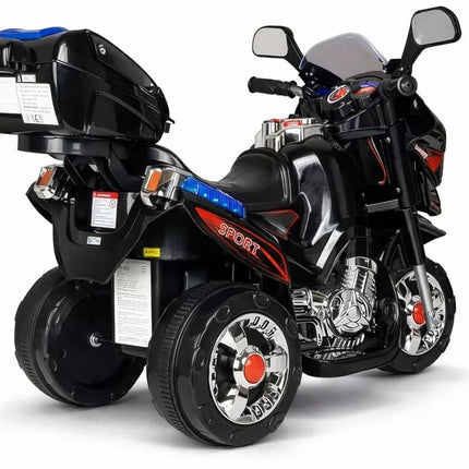 Juodas vaikiškas elektrinis motociklas HC8051