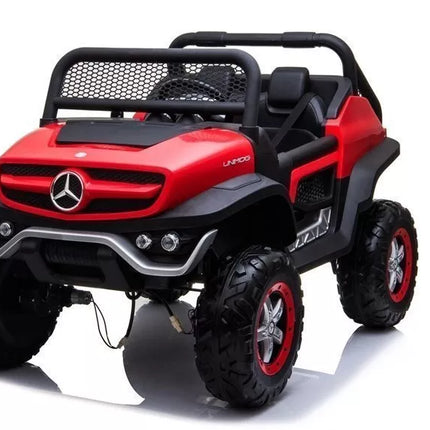 Akumuliatorinis automobilis vaikams Mercedes Unimog 4×4 – raudonas