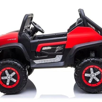 Akumuliatorinis automobilis vaikams Mercedes Unimog 4×4 – raudonas