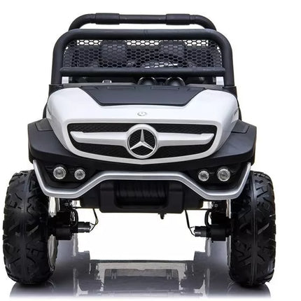 Akumuliatorinis automobilis vaikams Mercedes Unimog 4×4 – baltas