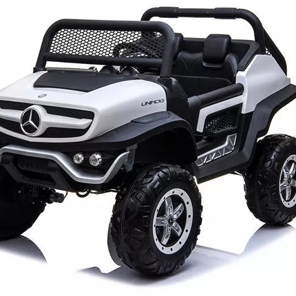 Akumuliatorinis automobilis vaikams Mercedes Unimog 4×4 – baltas