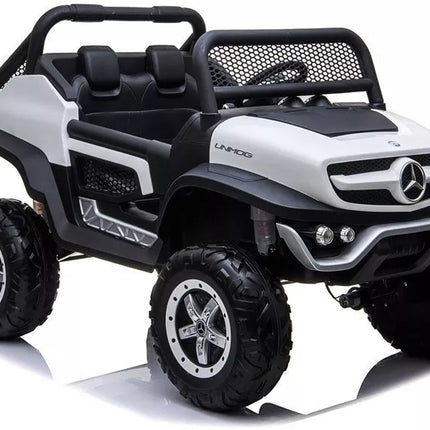 Akumuliatorinis automobilis vaikams Mercedes Unimog 4×4 – baltas