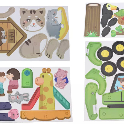 3D konstrukcijos galvosūkio rinkinys „pasidaryk pats“ su grąžtu