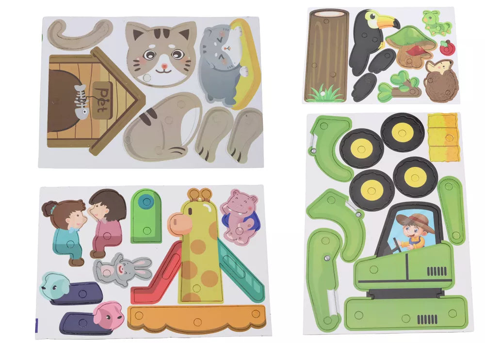 3D konstrukcijos galvosūkio rinkinys „pasidaryk pats“ su grąžtu