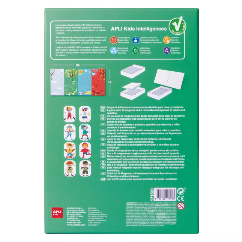 Apli Kids magnetinis žaidimas-dėlionė SEZONAI