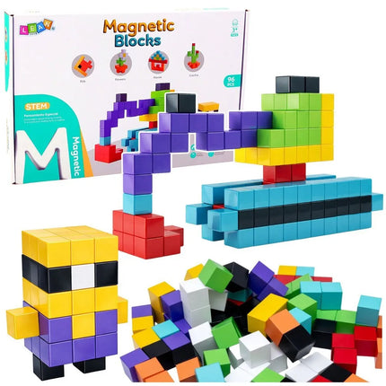 3D magnetiniai konstravimo blokeliai – 96 detalių