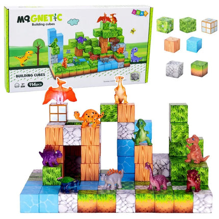 3D magnetiniai konstravimo kubeliai – 114 detalių