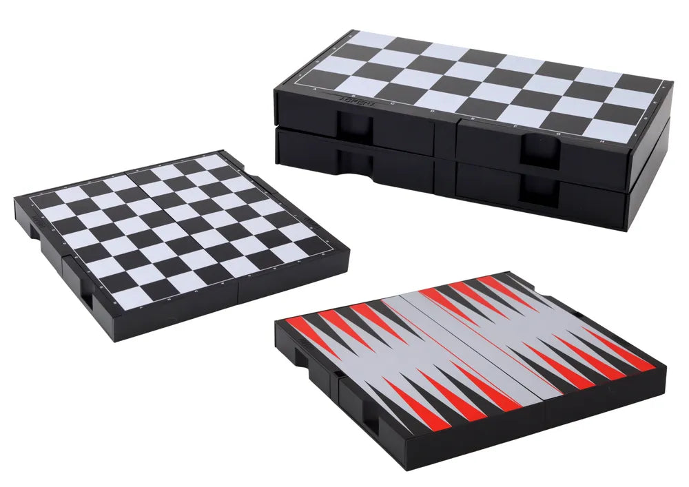 3in1 magnetinė lenta: šachmatai, šaškės, nardai
