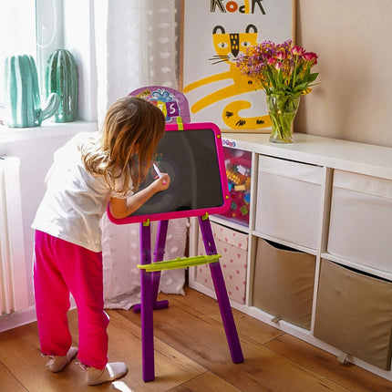 3in1 magnetinė, sauso trynimo ir šviesos piešimo lenta su LED flomasteriais