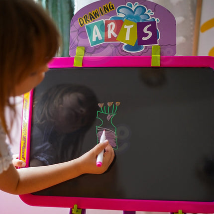3in1 magnetinė, sauso trynimo ir šviesos piešimo lenta su LED flomasteriais