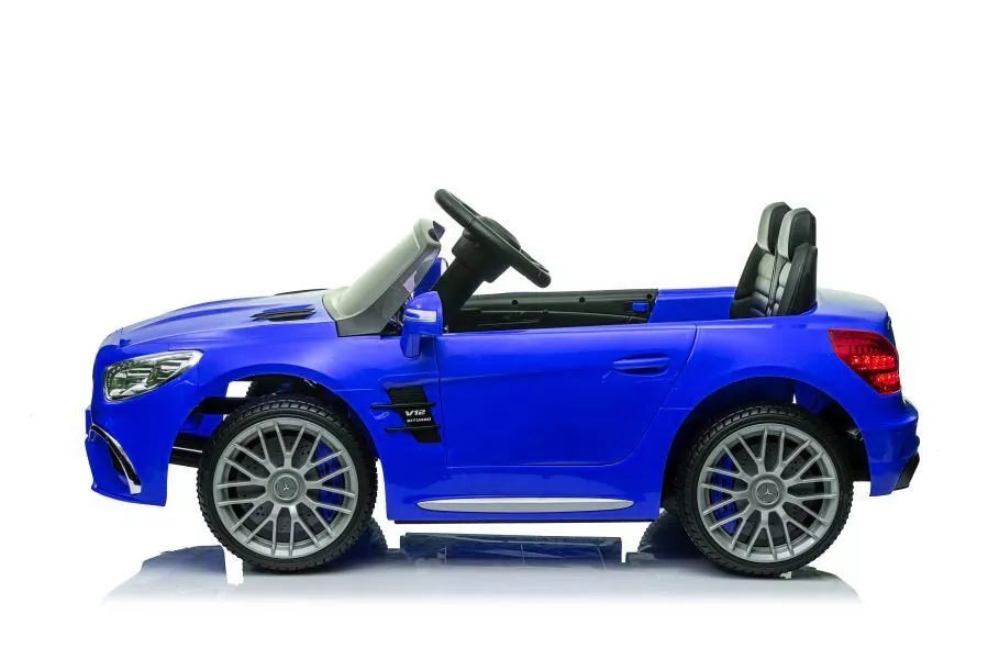 Elektrinis vaikiškas automobilis Mercedes SL65 S (mėlynas, lakuotas, su LCD ekranu)