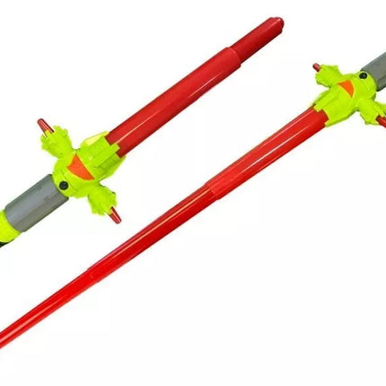 Kosminių ginklų rinkinys – lazerinis pistoletas, šviesos kardas ir kaukė (žalia)
