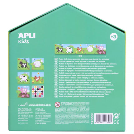 Apli Kids dėlionė su lipdukais „Gyvūnai“