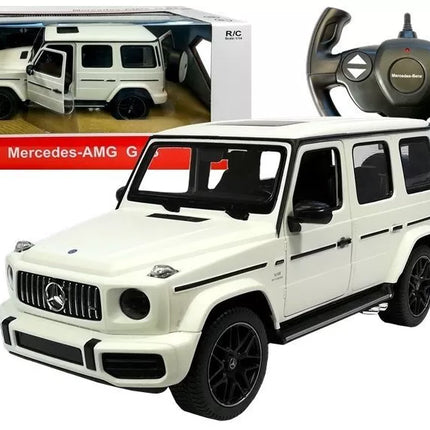 Mercedes G63 RASTAR 1:14 – baltas nuotolinio valdymo bekelės automobilis (2.4G)