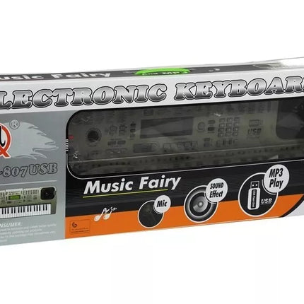 MQ807 muzikinis pianinas su mikrofonu