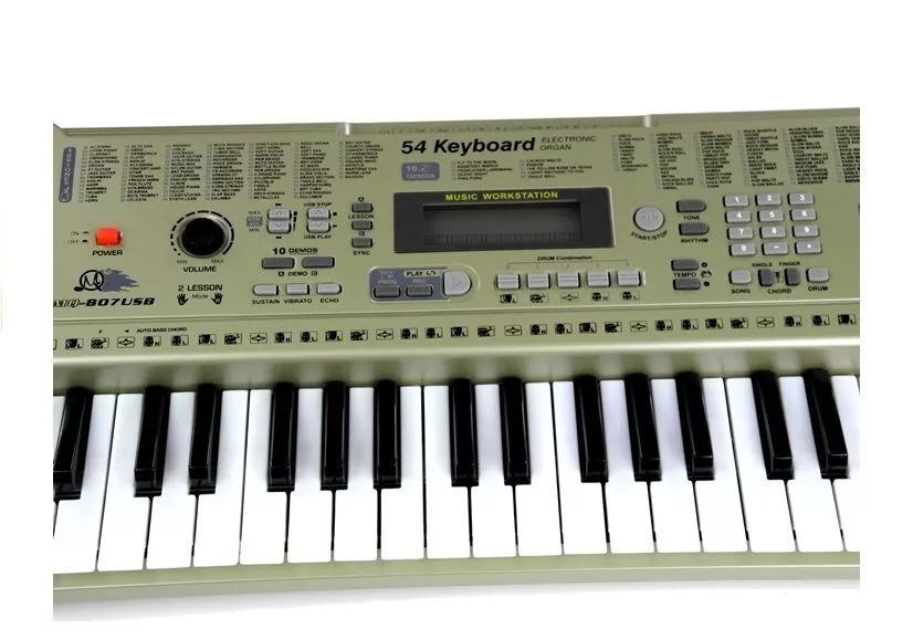 MQ807 muzikinis pianinas su mikrofonu