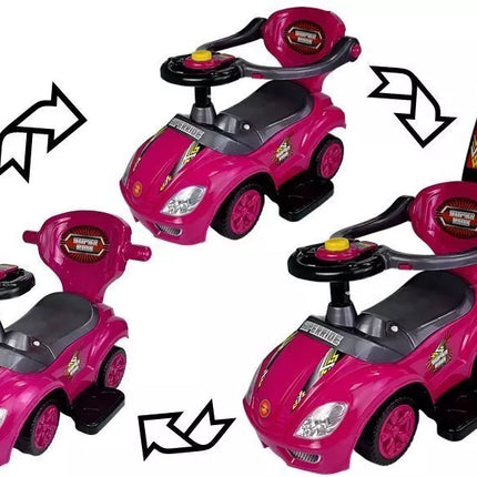 Paspiriamoji Mašinėlė Mega Car 3in1 – Rožinė