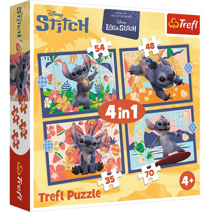 4in1 dėlionė „Havajų atostogos“ – Lilo & Stitch