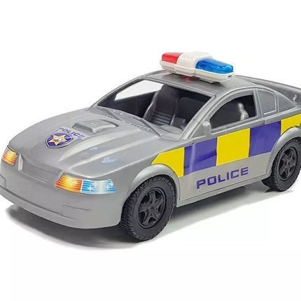 Policijos specialiųjų tarnybų rinkinys – sraigtasparnis, automobilis ir motociklas su šviesomis ir garsais