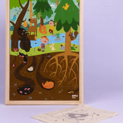 Medinė dėlionė „Miškas” (28 dalys)
