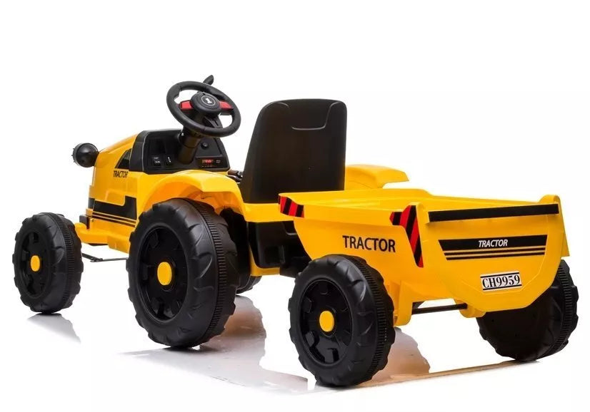 Elektrinis važiuojamasis traktorius CH9959 geltonas